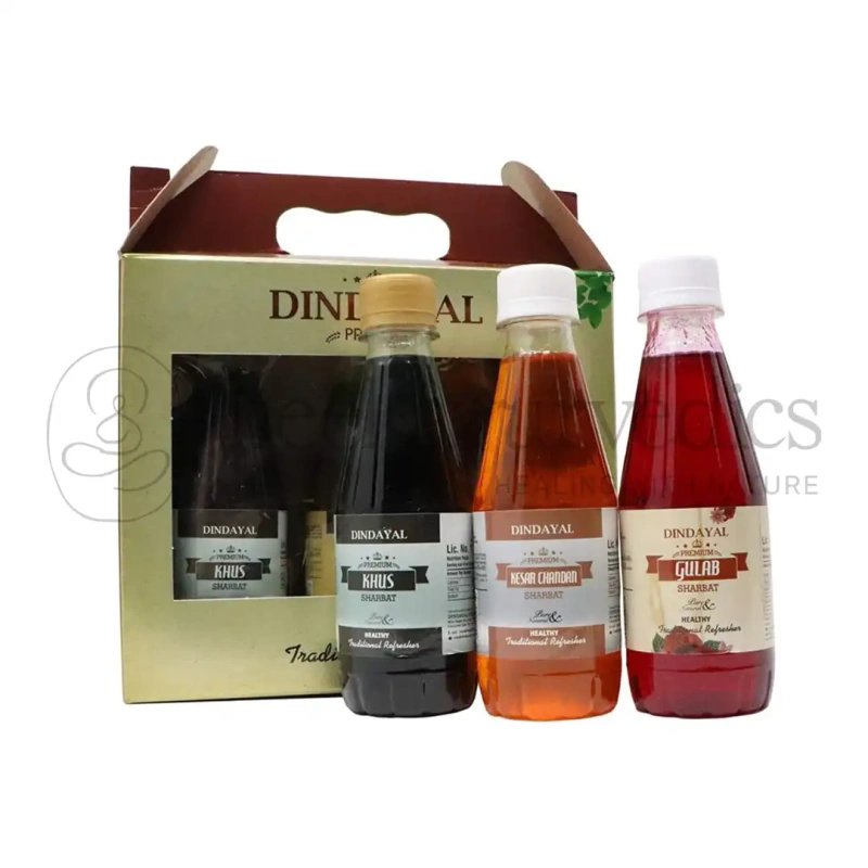 Dindayal Sharbat Gift Pack (3 in 1) (Gulab+Khus+Chandan)