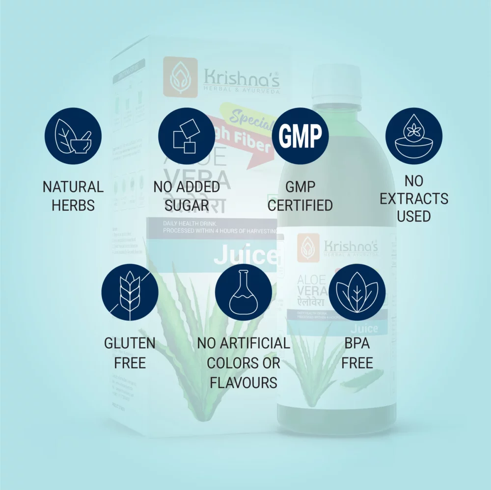 Krishna Herbal And Ayurveda Premium Aloe Vera High Fiber Juice