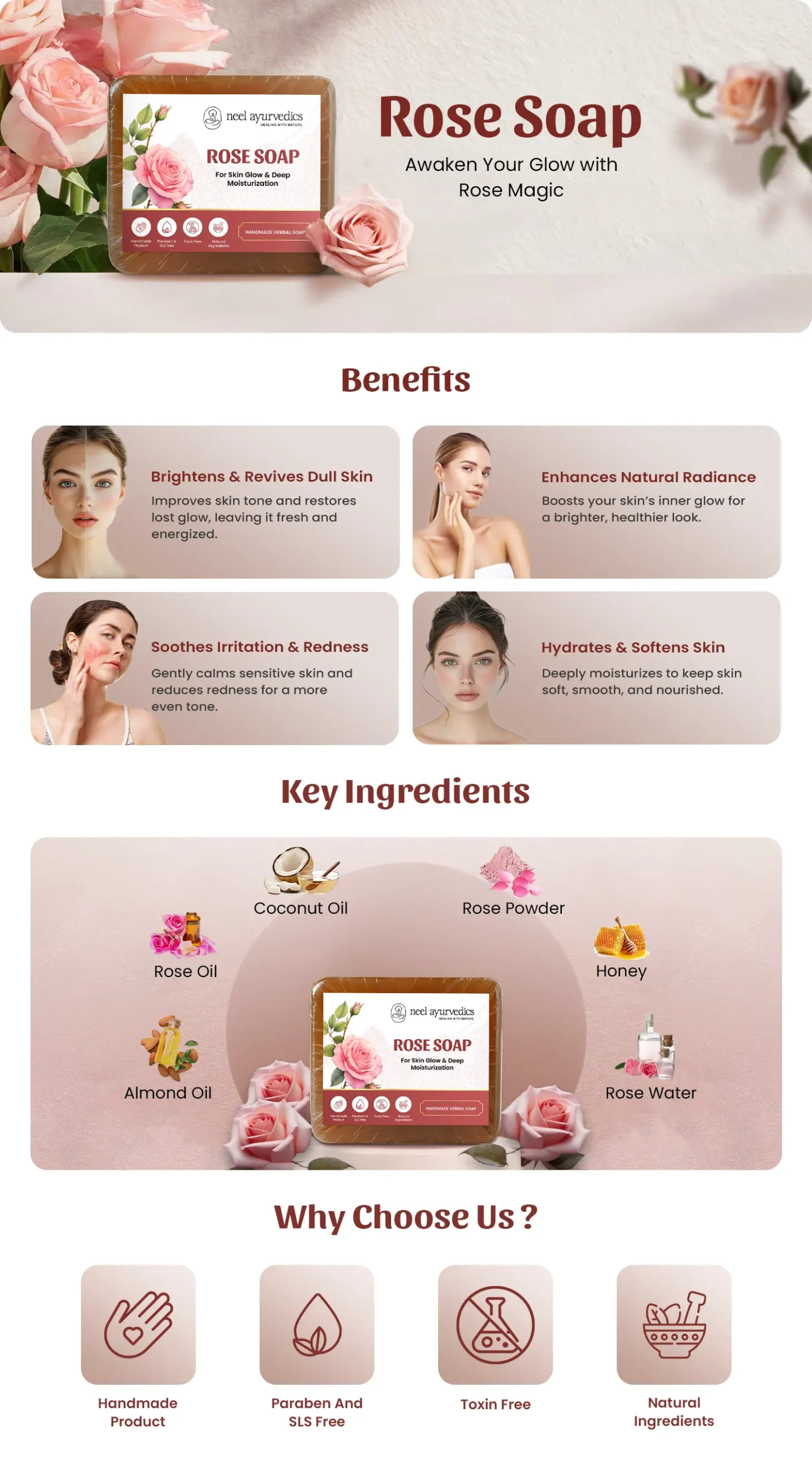 Description du savon à la rose