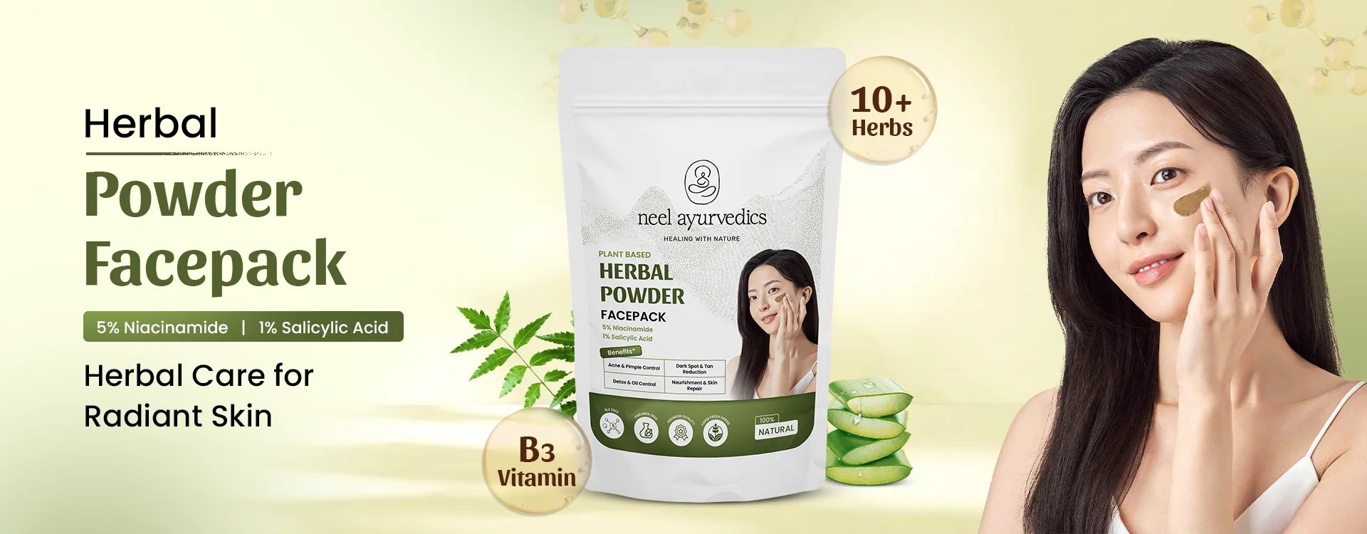 Home 4 Herbal Facewash & Facepack Banner