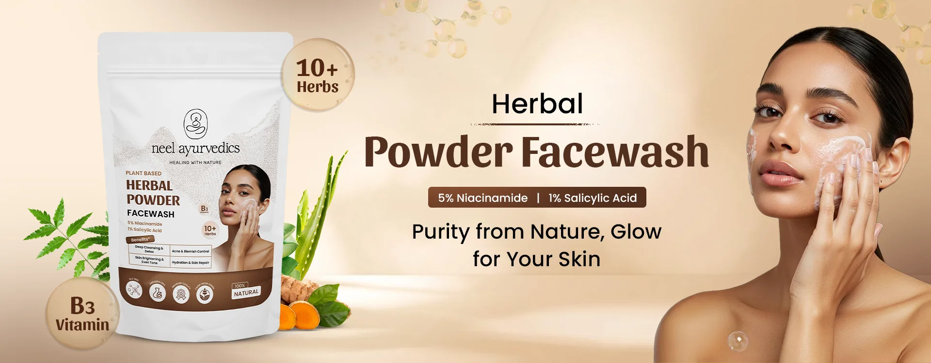 Home 3 Herbal Powder Facewash Banner