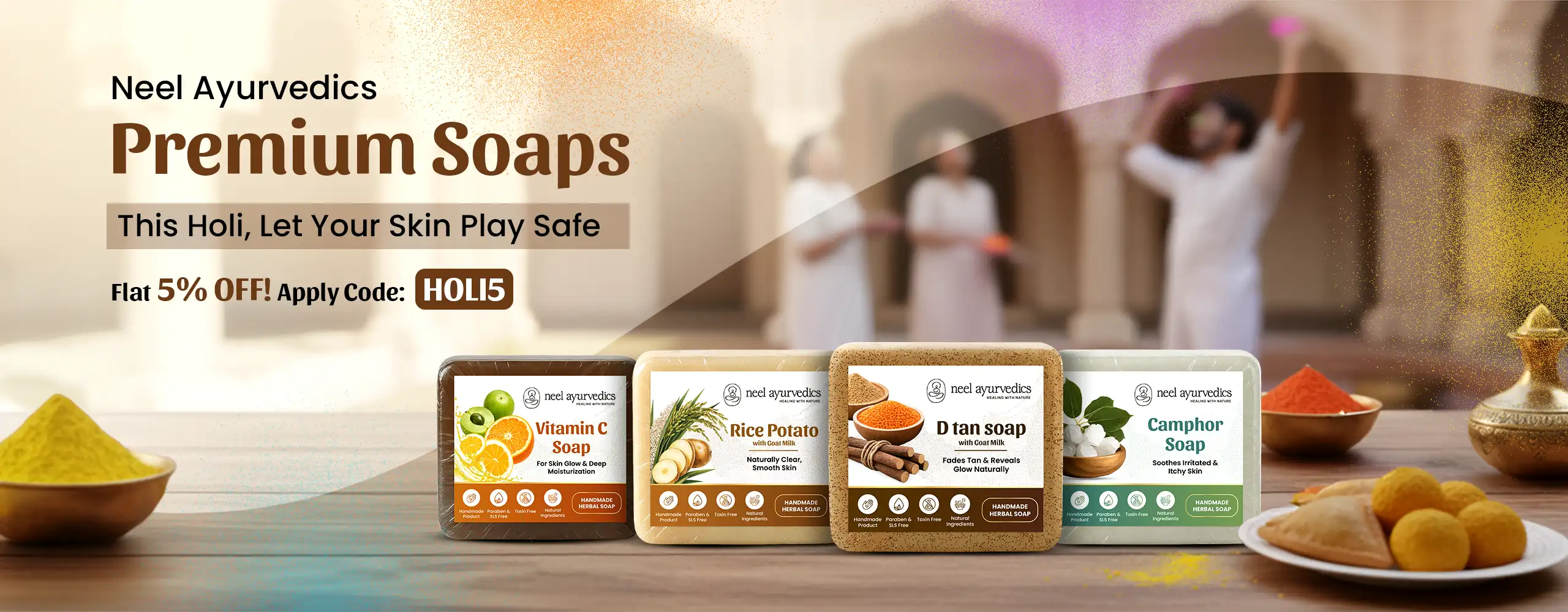 Soaps Banner for Holi